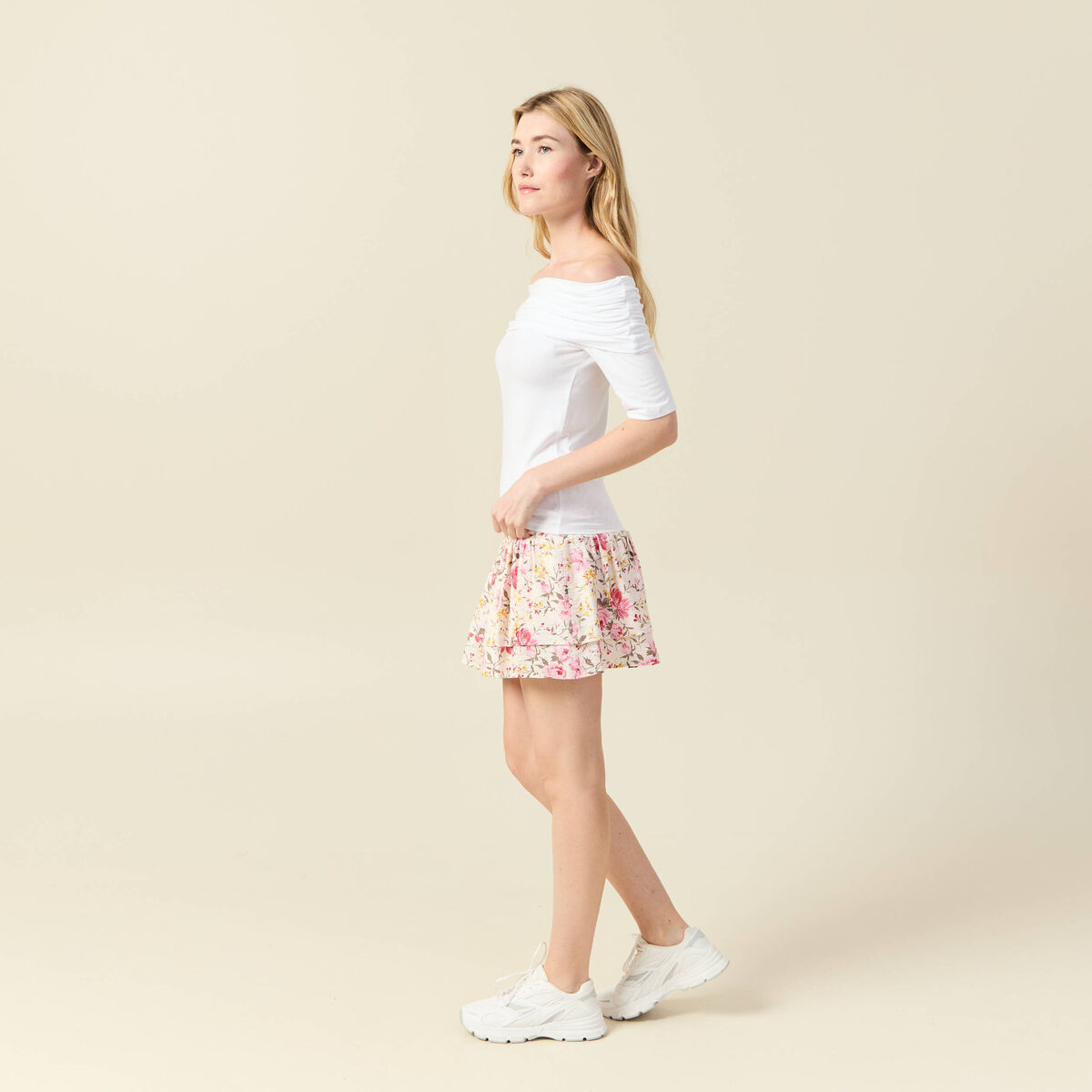 T-shirt manches courtes blanc femme