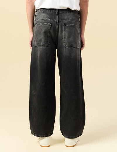 Jeans loose longueur 32 en coton denim noir homme