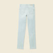 Jeans slim taille haute denim bleach femme