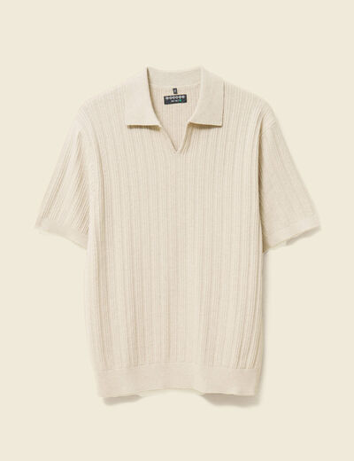 Polo manches courtes beige homme