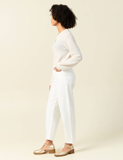 Pantalon slouchy 7/8ème ecru femme