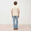 Polo manches courtes col cubain ecru homme