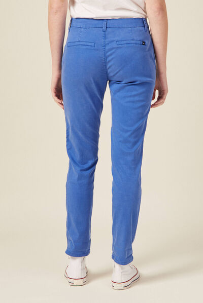 Pantalon chino Instinct bleu electrique femme