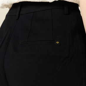 Bermuda droit taille haute noir femme