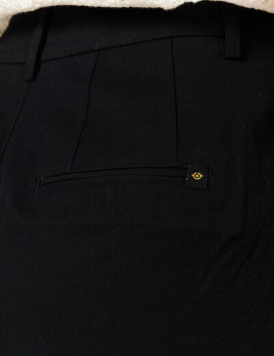 Bermuda droit taille haute noir femme