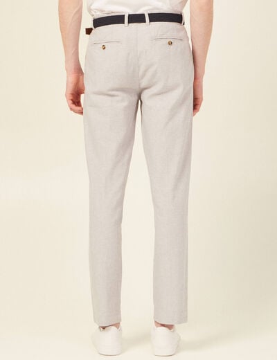 Pantalon chino longueur 32 avec ceinture gris fonc&eacute; homme