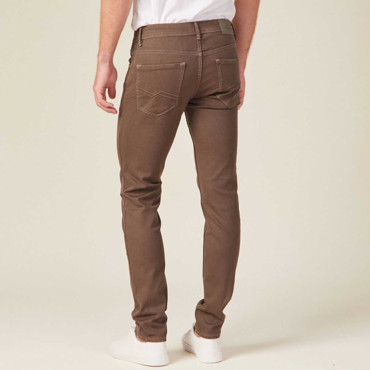 Jeans slim taupe homme