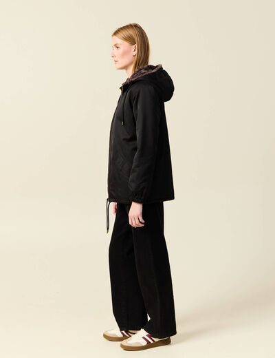 Parka r&eacute;versible noir femme