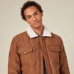 Doudoune suédine droite marron homme