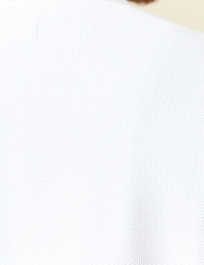 Polo cintré manches courtes en coton blanc homme