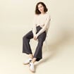 Pull manches longues sequins ecru femme
