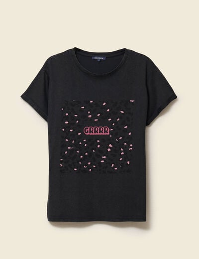 T-shirt en coton noir femme