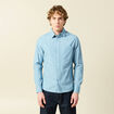 Chemise en coton manches longues denim bleach homme