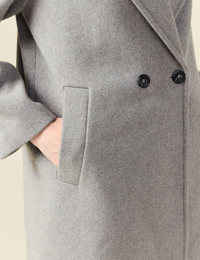 Manteau oversize long gris femme