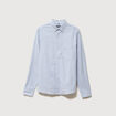 Chemise manches longues col am&eacute;ricain bleu gris homme