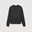 Pull col v manches longues gris fonc&eacute; homme
