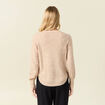 Pull manches longues col en V creme femme