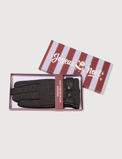 Gants en cuir noir homme