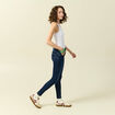 Jeans skinny 7/8&egrave;me taille haute denim brut femme