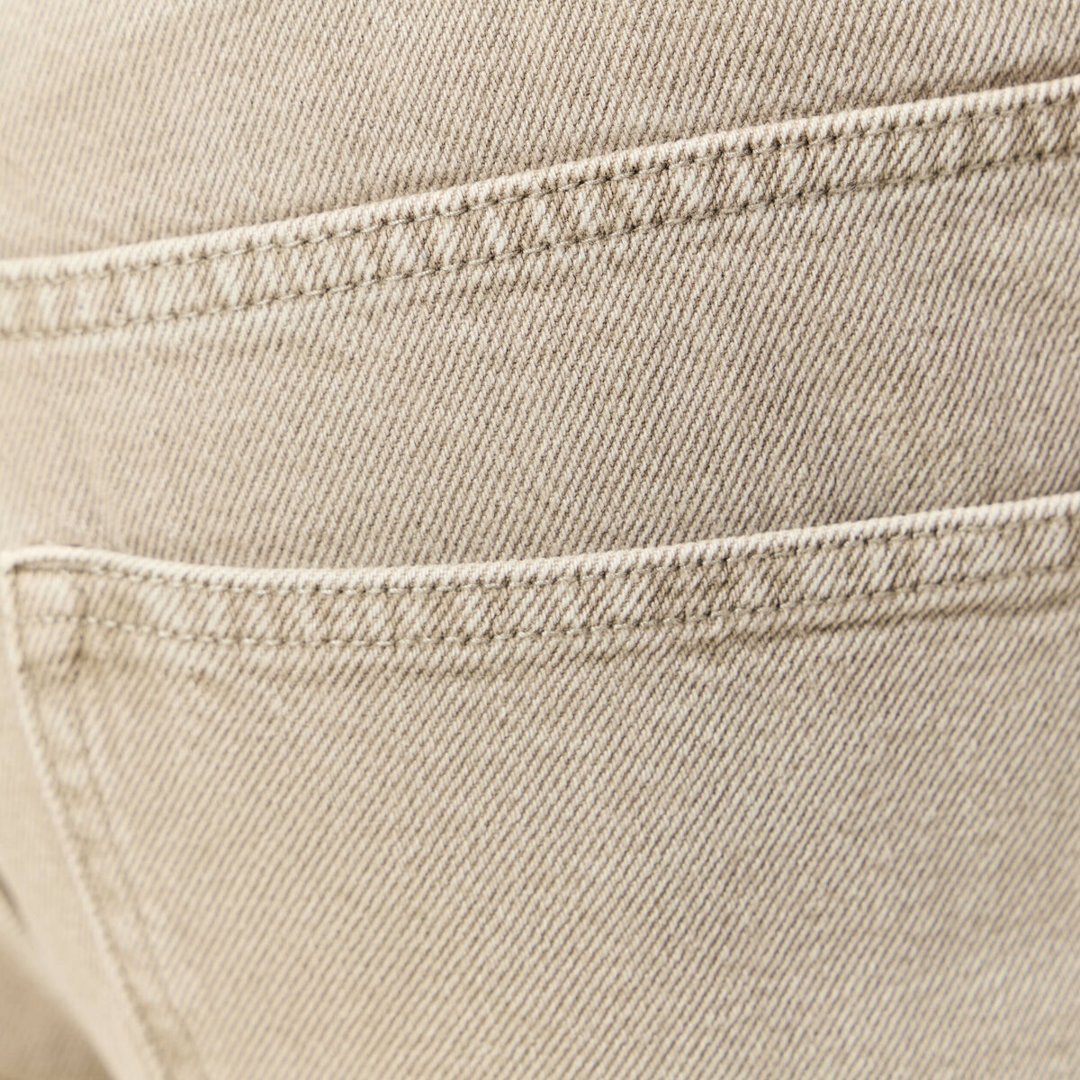 Jeans large longueur 32 en coton denim beige homme