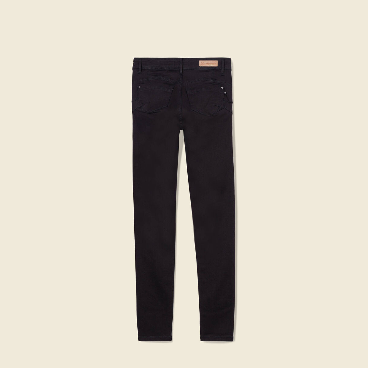 Jeans skinny push-up taille standard denim noir femme