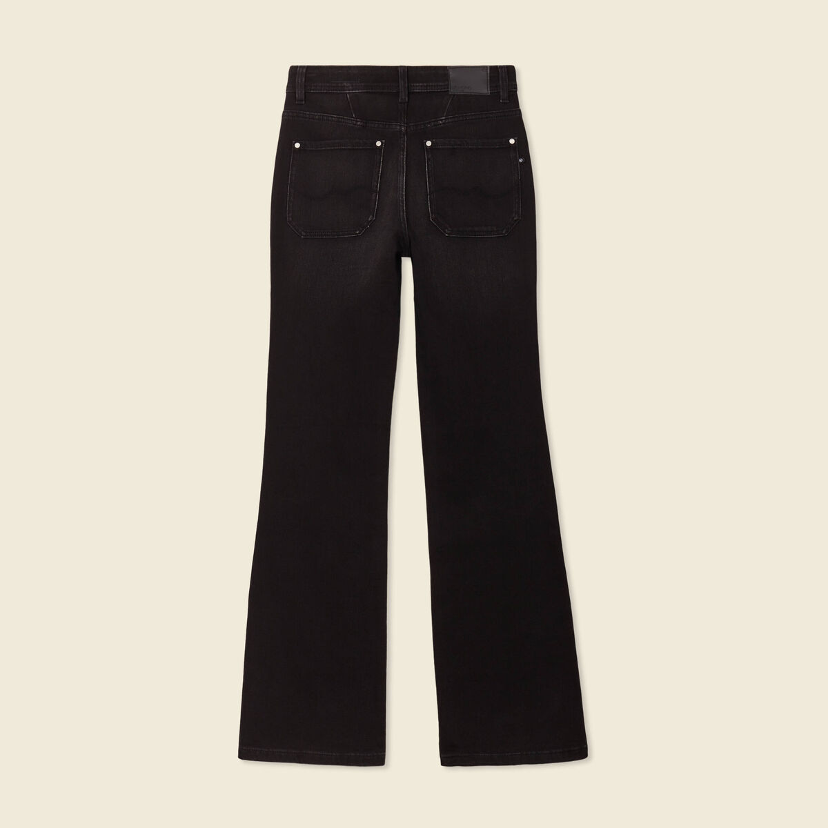 Jeans flare taille haute denim noir femme