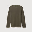 Pull col rond manches longues taupe homme