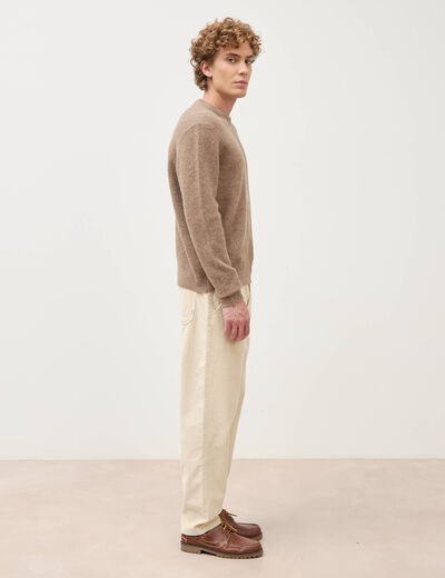 Pantalon droit en velours longueur 32 sable homme