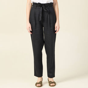 pantalon carotte ceinture noir femme Pantalon carotte ceinturé noir femme