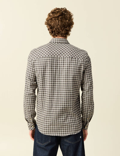 Chemise col classique manches longues vert kaki homme
