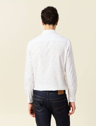 Chemise en coton manches longues blanc homme