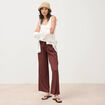 Pantalon loose avec ceinture marron cognac femme