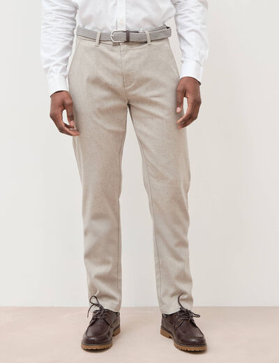 Pantalon chino avec ceinture beige homme