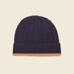 Bonnet avec torsades fabriqué en France bleu marine homme