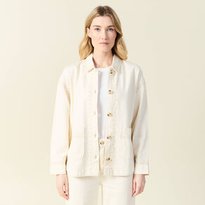 blouson boutonne brode denim blanc femme Blouson boutonné brodé denim blanc femme