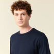 T-shirt en coton manches longues bleu marine homme