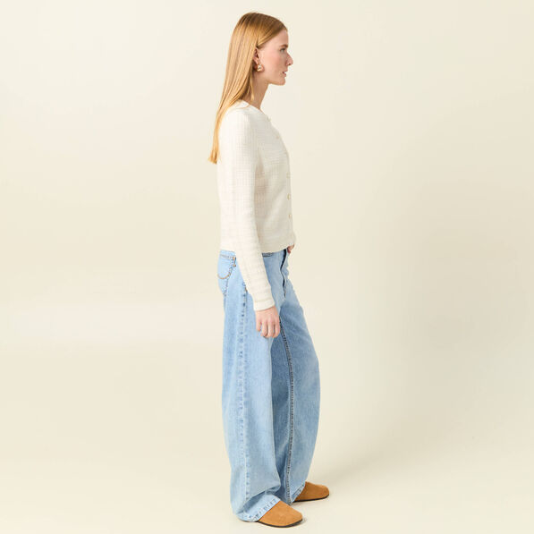 pull manches longues ajoure ecru femme Pull manches longues ajouré ecru femme