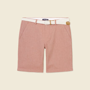 Bermuda droit chino ceinture marron cognac homme