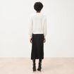 Pull droit col v manches longues ecru femme