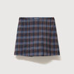 Mini-jupe doubl&eacute;e bleu gris femme