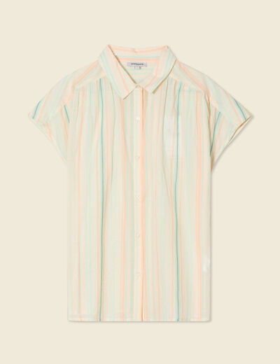 Blouse manches courtes blanc femme