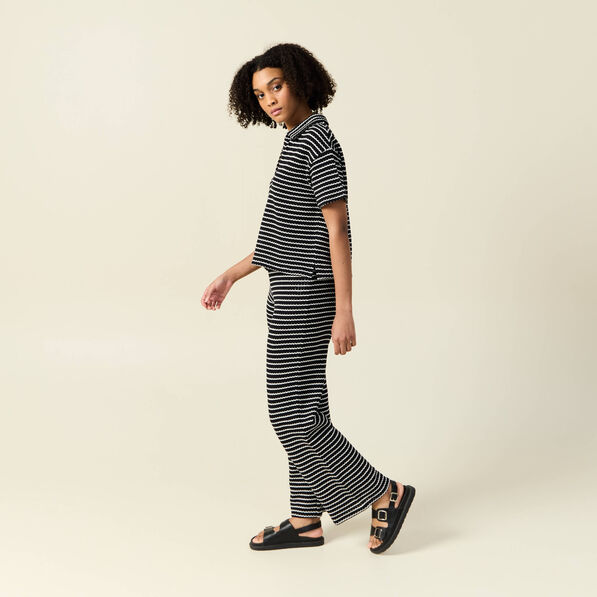 Polo manches courtes noir femme
