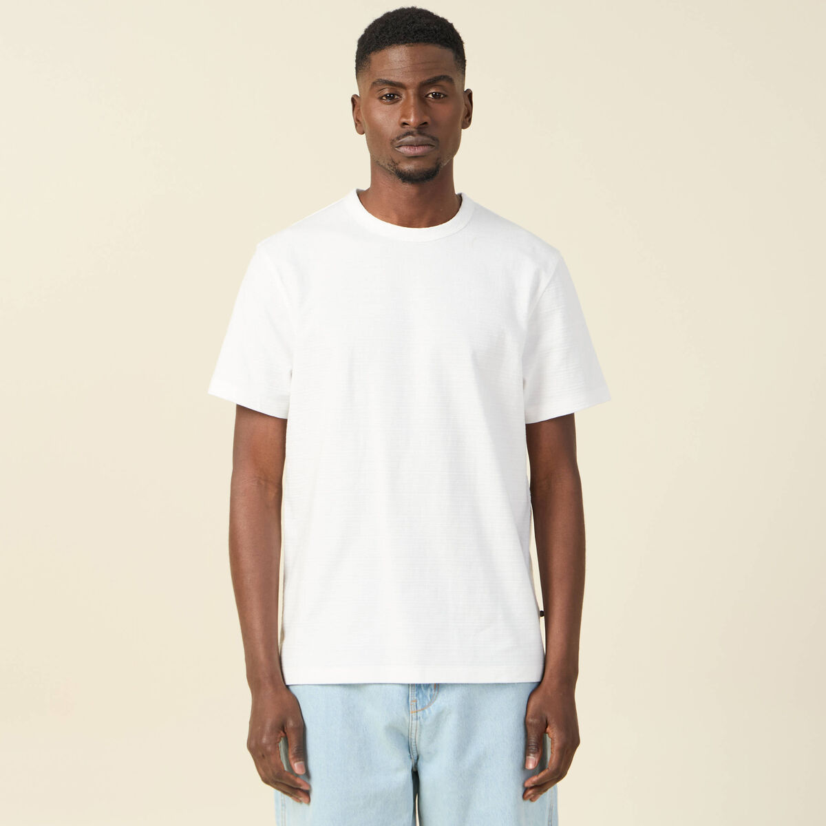 T-shirt manches courtes ecru homme