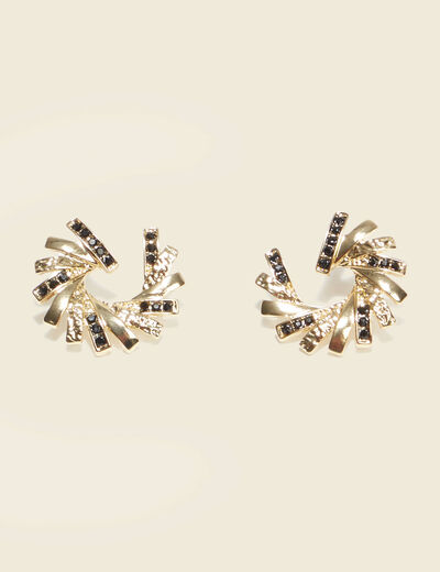 Boucles d'oreilles clous noir femme