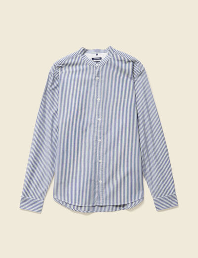 Chemise manches longues bleu marine homme