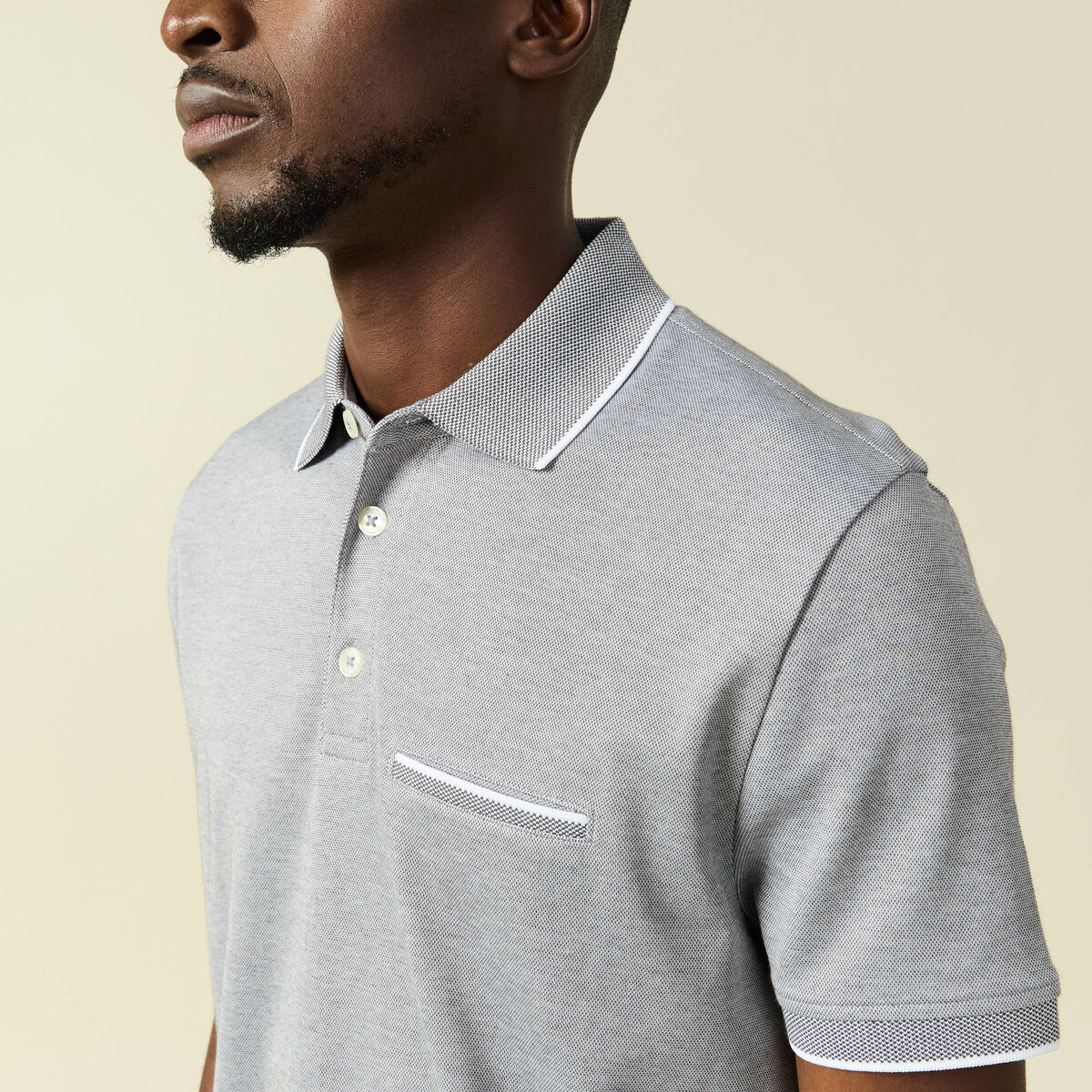 Polo manches courtes gris fonc&eacute; homme