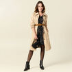 Robe évasée manches 3/4 noir femme