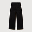Jeans large taille haute denim noir femme