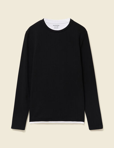 T-shirt manches longues noir homme