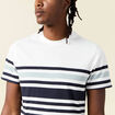 T-shirt ray&eacute; col rond manches courtes bleu marine homme